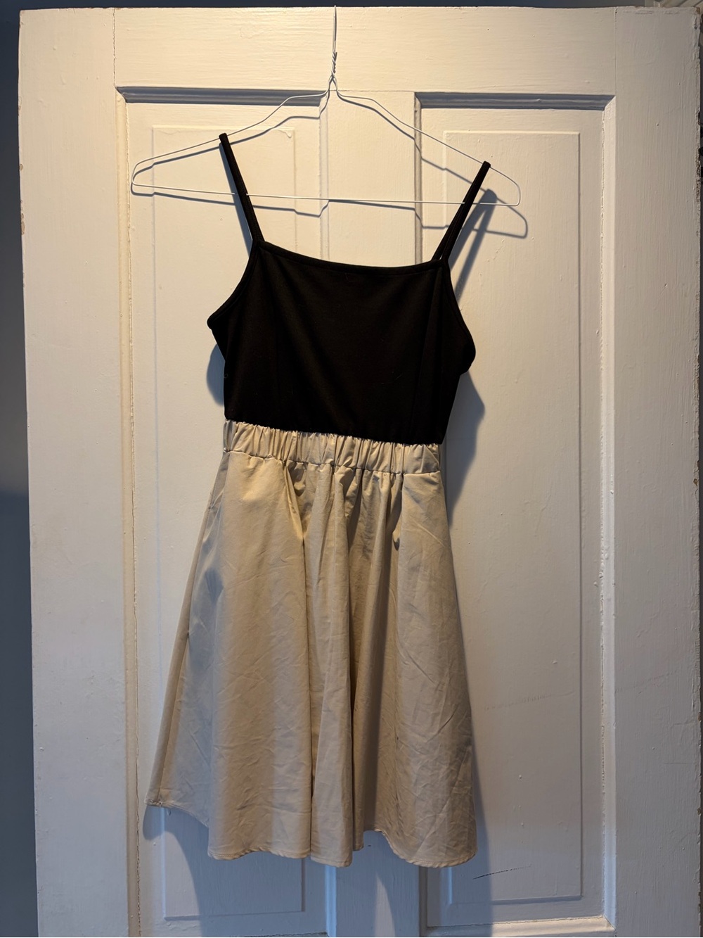 Maeve Black & Cream A-Line Mini Dress